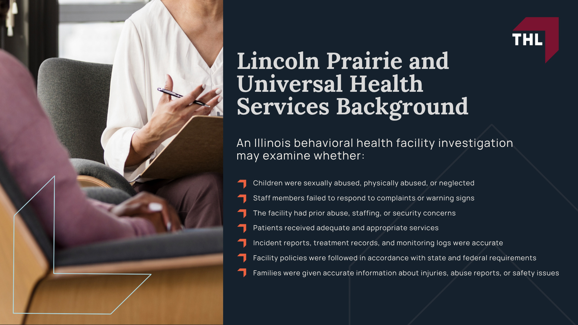 Understanding Abuse in Youth Psychiatric and Behavioral Health Facilities; Why Children and Adolescents in Behavioral Health Facilities Are Especially Vulnerable; Lincoln Prairie and Universal Health Services Background