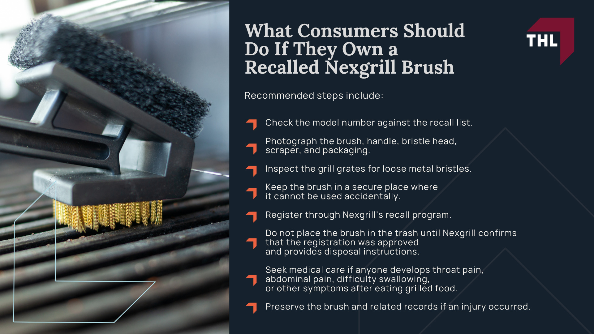 What Is the Nexgrill Brush Lawsuit About; Nexgrill Recalled 10.2 Million Metal Wire Bristle Grill Brushes;  Which Nexgrill Grill Brush Models Were Recalled; What Consumers Should Do If They Own a Recalled Nexgrill Brush