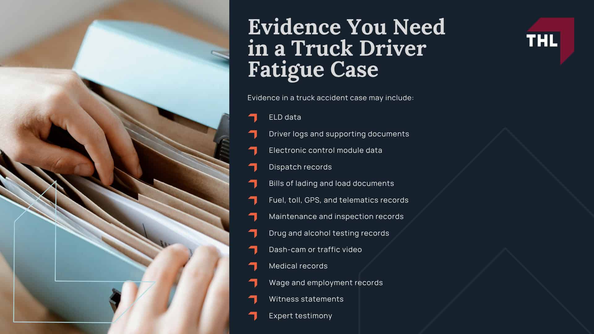 What Are Hours-of-Service Rules; What is the FMCSA and Why Does It Regulate Truck Driver Fatigue; How Fatigue Affects Truck Drivers; Common Causes of Truck Driver Fatigue; Preventing Truck Driver Fatigue; Can Truck Drivers Legally Extend Their Driving Hours; How Hours-of-Service Violations Help Prove Negligence; Who Can Be Liable for a Truck Driver Fatigue Accident; Evidence You Need in a Truck Driver Fatigue Case