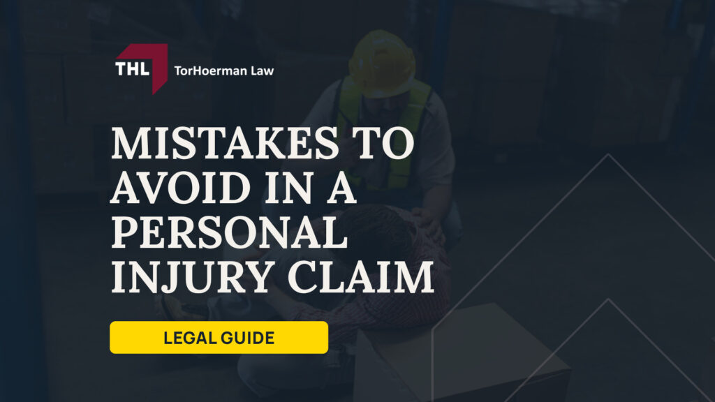 Mistakes to Avoid in a Personal Injury Claim; Mistakes to Avoid in a Personal Injury Claim_ Overview; Should You Get Medical Treatment Immediately After an Injury; What Should You Say About Fault After an Accident; Should You Talk to the Insurance Adjuster; Why Can Social Media Hurt a Personal Injury Claim; Is It a Mistake to Accept the First Settlement Offer; What Evidence Should You Preserve After an Accident; Why Are Deadlines Important in a Personal Injury Lawsuit; What Happens If You Already Made a Mistake in Your Personal Injury Claim; TorHoerman Law_ Talk to an Experienced Personal Injury Lawyer