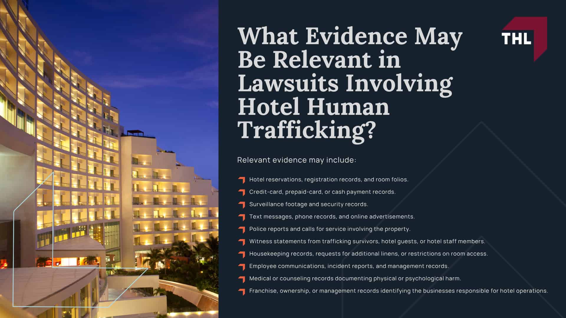Marriott Human Trafficking Lawsuit Overview; Marriott Hotels Ownership and Franchise Structure Explained; Can Marriott Be Liable for Trafficking at a Franchised or Managed Marriott Hotel; What Evidence May Be Relevant in Lawsuits Involving Hotel Human Trafficking