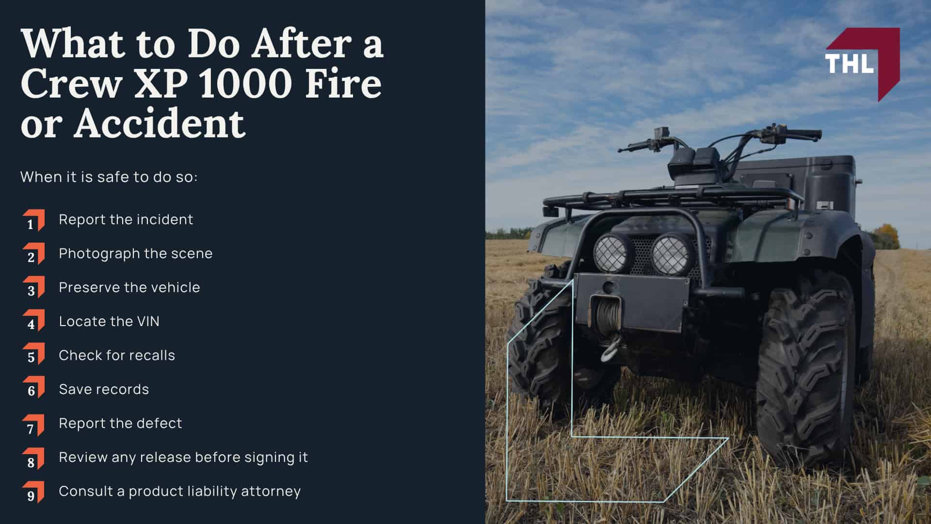 Have Polaris Ranger Crew XP 1000 Vehicles Been Recalled; Polaris Crew XP 1000 Injury Risks; Can You File a Polaris Crew XP 1000 Lawsuit; Who May Be Liable for a Crew XP 1000 Injury; Evidence Needed for a Polaris Crew XP 1000 Lawsuit; What to Do After a Crew XP 1000 Fire or Accident